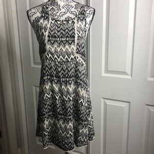 Lorimer Black White Aztec Print Strappy Dress S